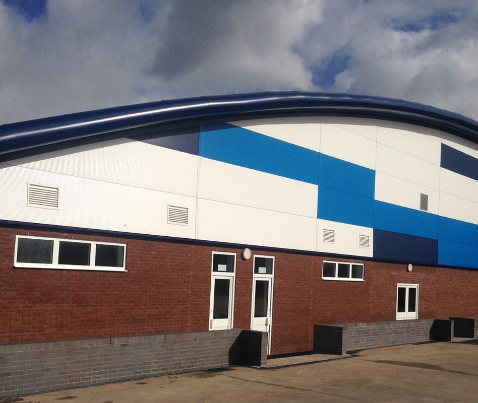 New feature cladding to the front of a commercial unit