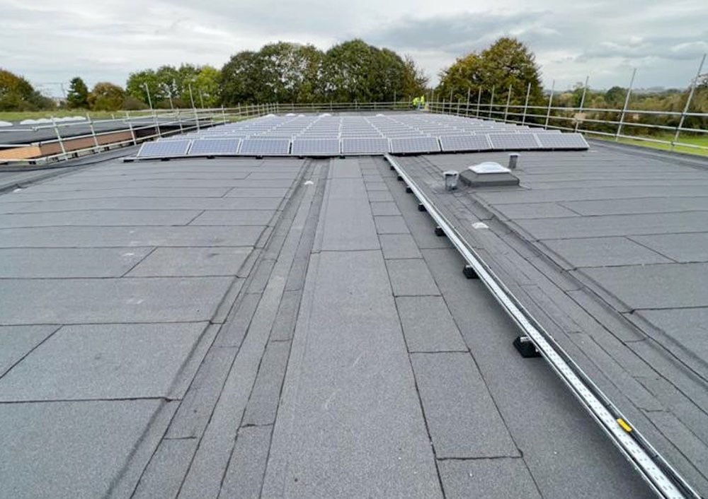 Built-up bituminous roof with mansafe line, Coventry University